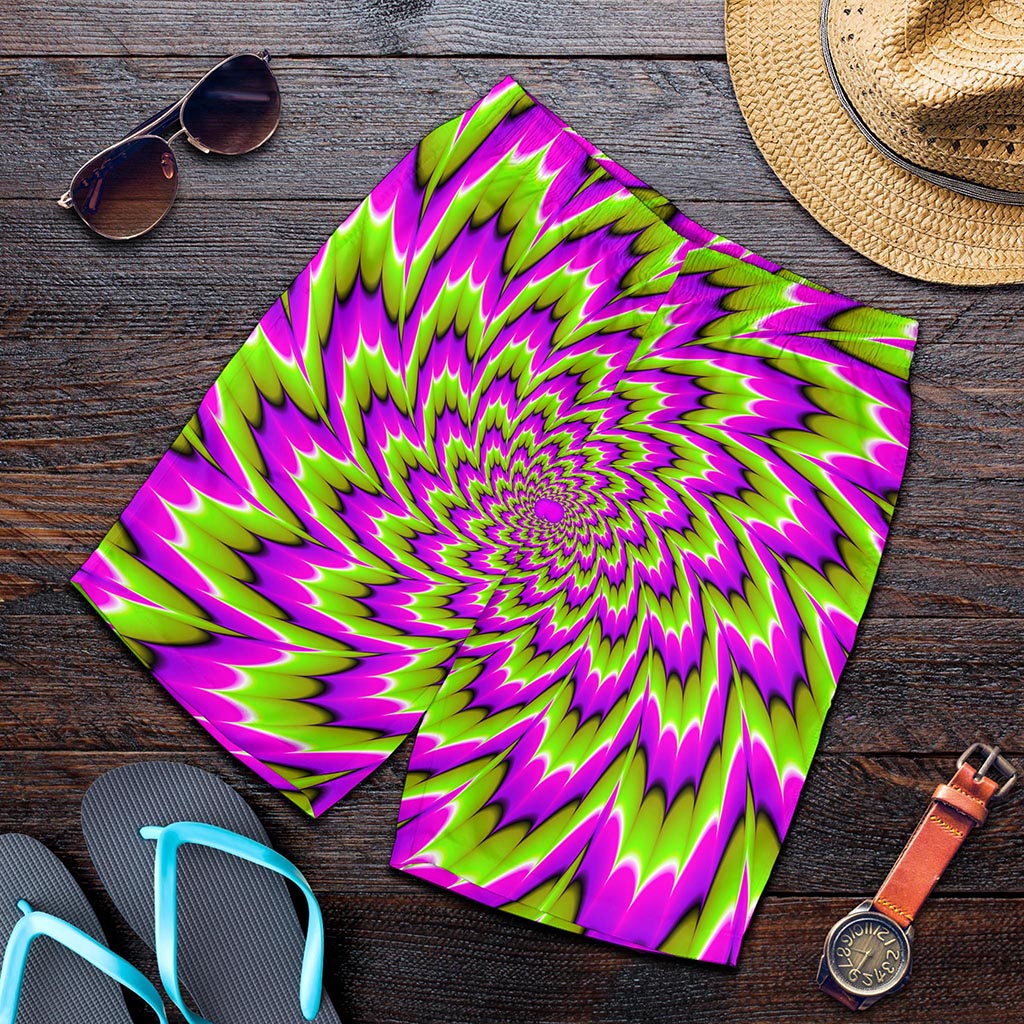 Green Explosion Moving Optical Illusion Men's Shorts