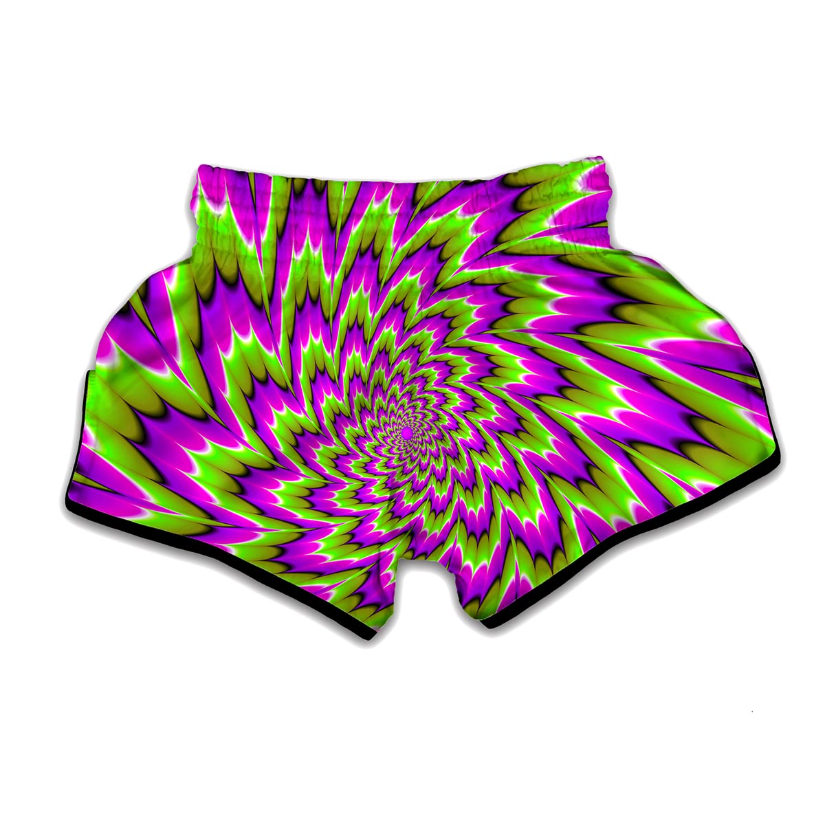 Green Explosion Moving Optical Illusion Muay Thai Boxing Shorts