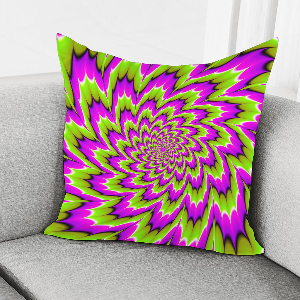Green Explosion Moving Optical Illusion Pillow Cover