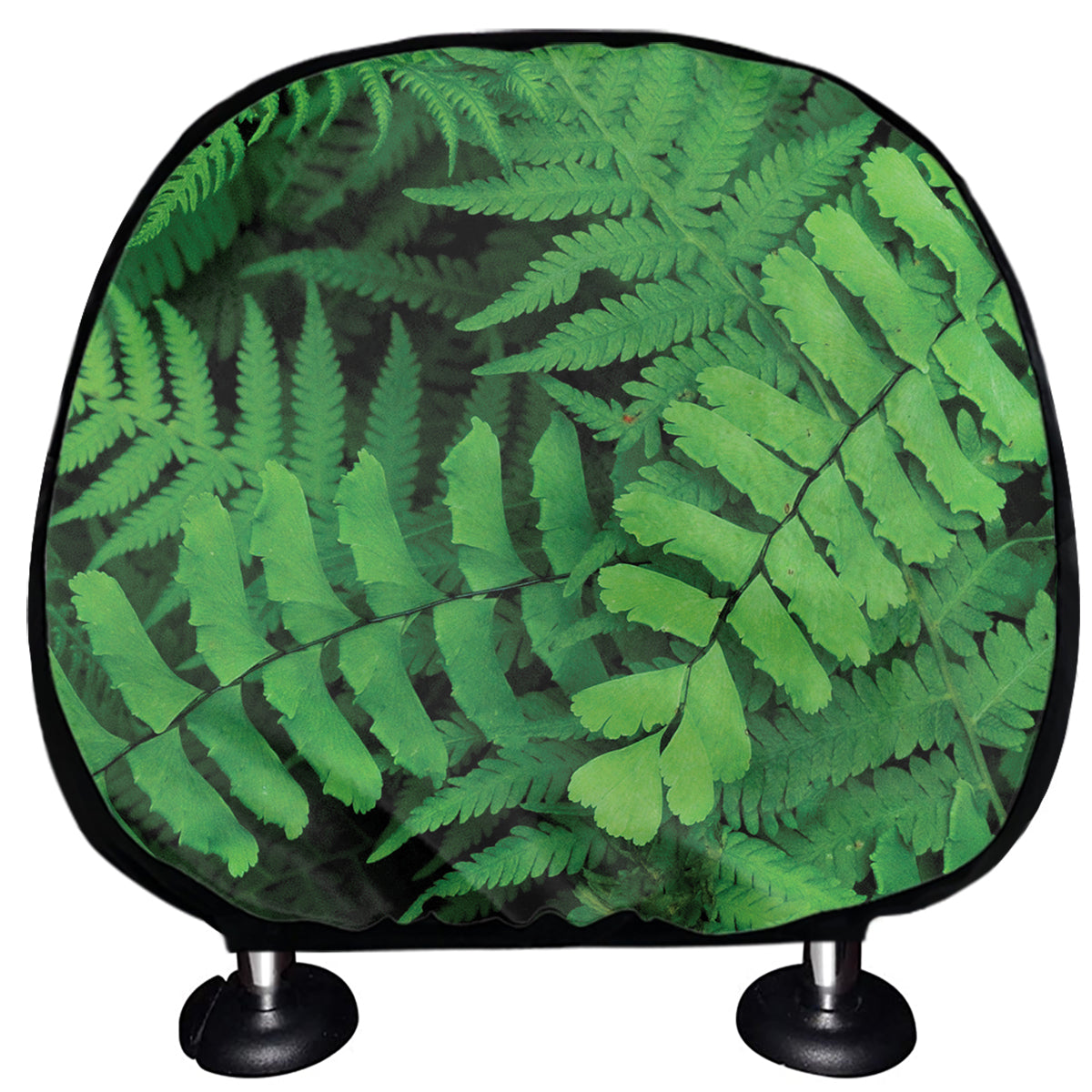 Green Fern Leaf Print Car Headrest Covers