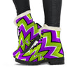Green Flower Moving Optical Illusion Comfy Boots GearFrost