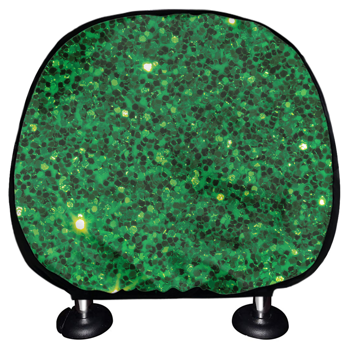 Green Glitter Artwork Print (NOT Real Glitter) Car Headrest Covers