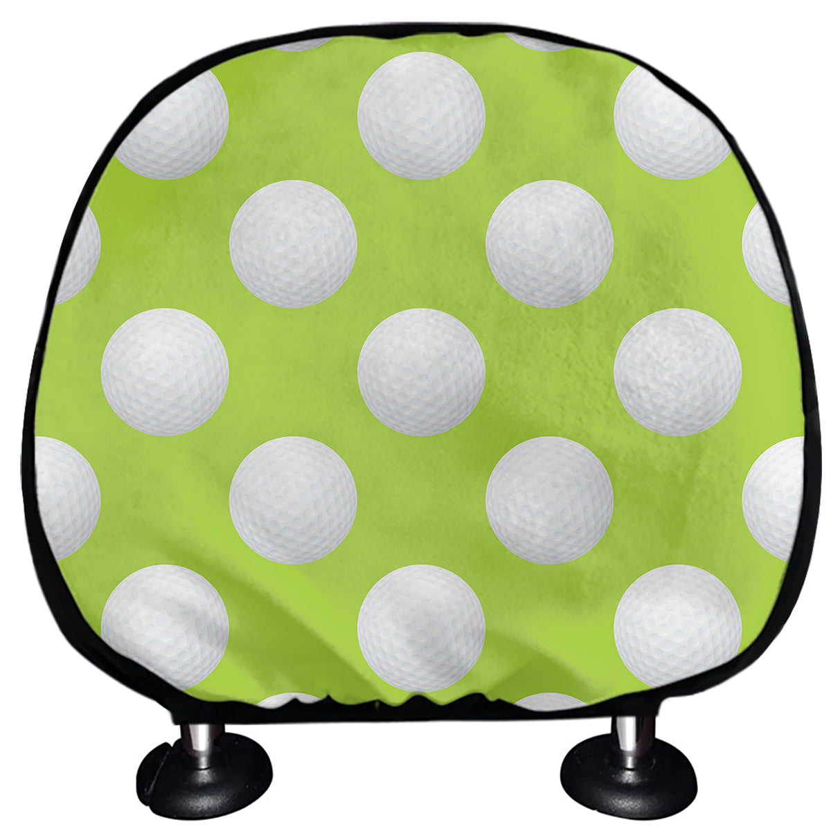 Green Golf Ball Pattern Print Car Headrest Covers