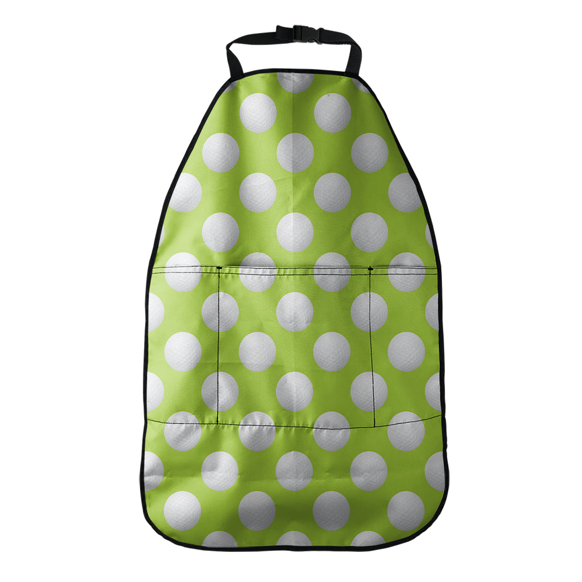 Green Golf Ball Pattern Print Car Seat Organizers