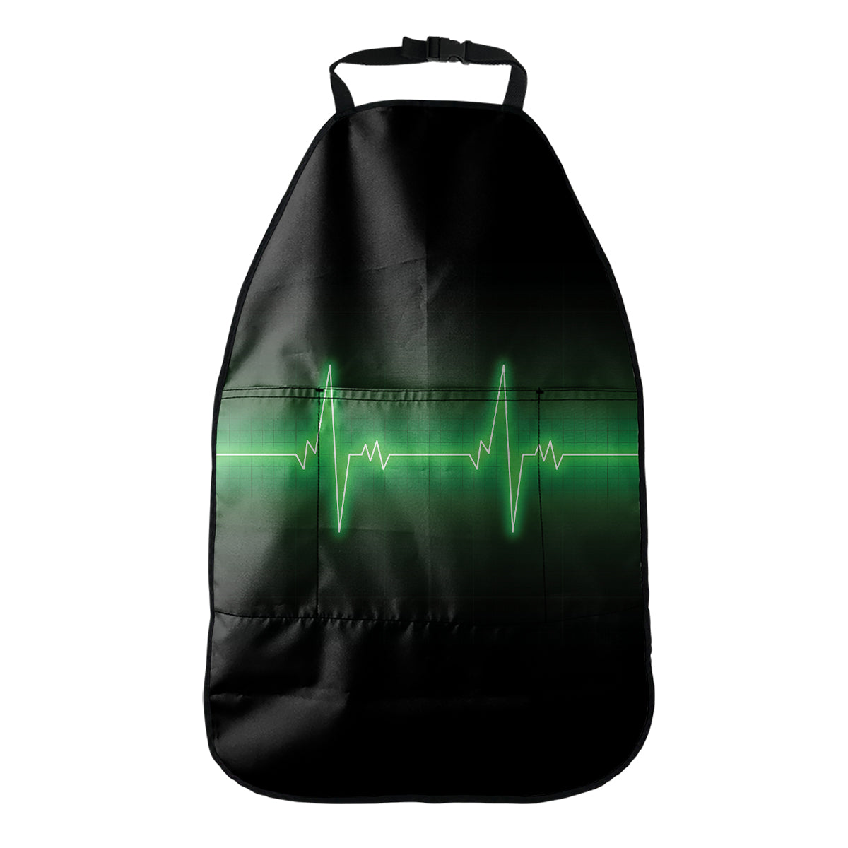 Green Heartbeat Print Car Seat Organizers