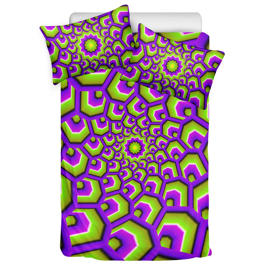 Green Hive Moving Optical Illusion Duvet Cover Bedding Set