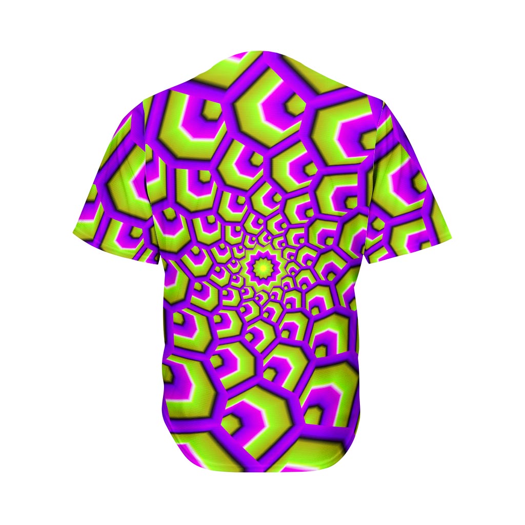 Green Hive Moving Optical Illusion Men's Baseball Jersey
