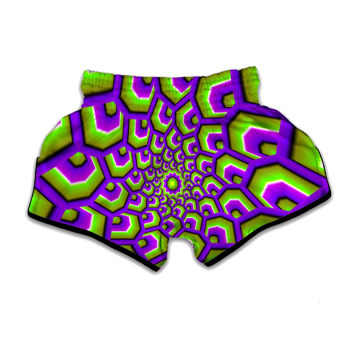 Green Hive Moving Optical Illusion Muay Thai Boxing Shorts