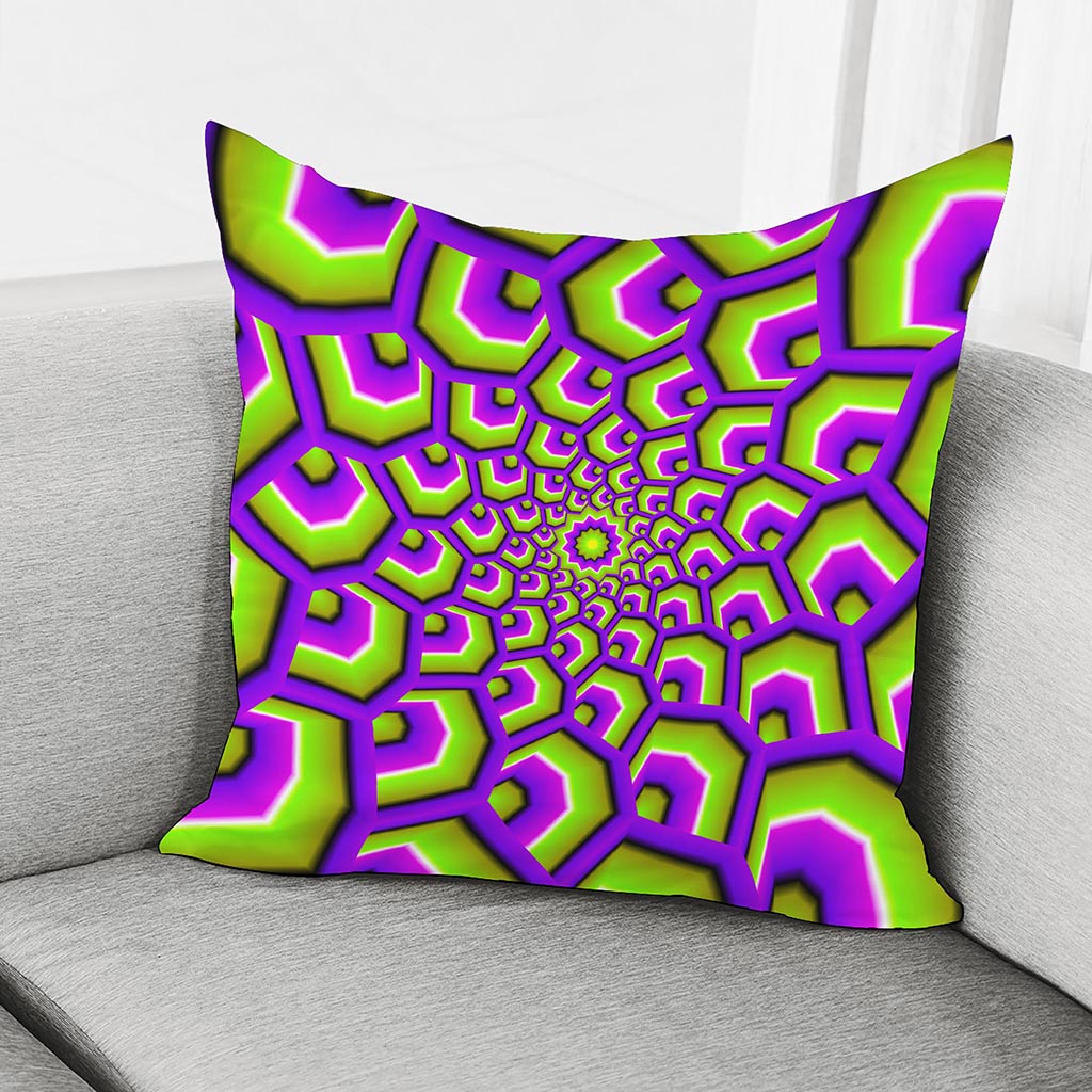 Green Hive Moving Optical Illusion Pillow Cover
