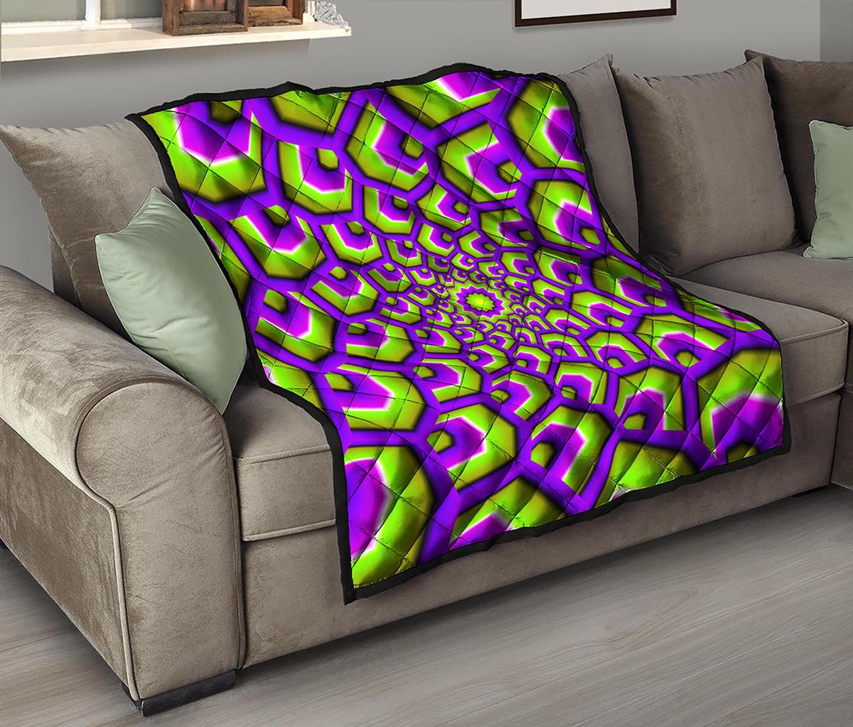 Green Hive Moving Optical Illusion Quilt