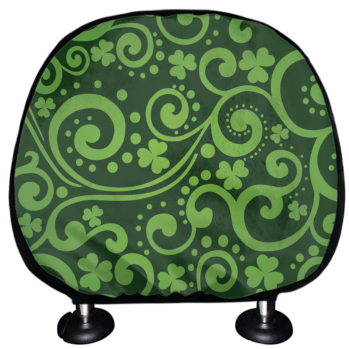 Green Irish Saint Patrick's Day Print Car Headrest Covers