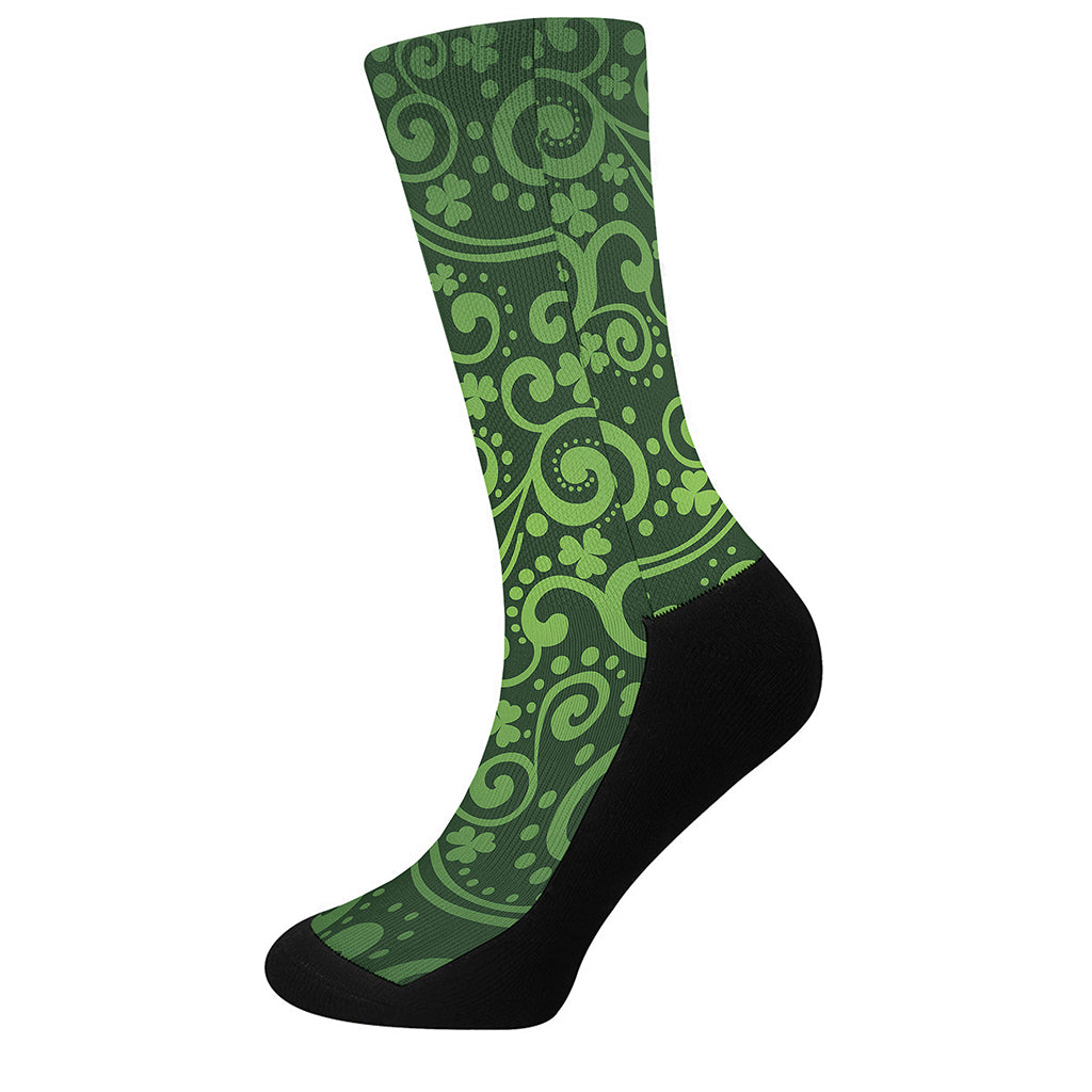 Green Irish Saint Patrick's Day Print Crew Socks