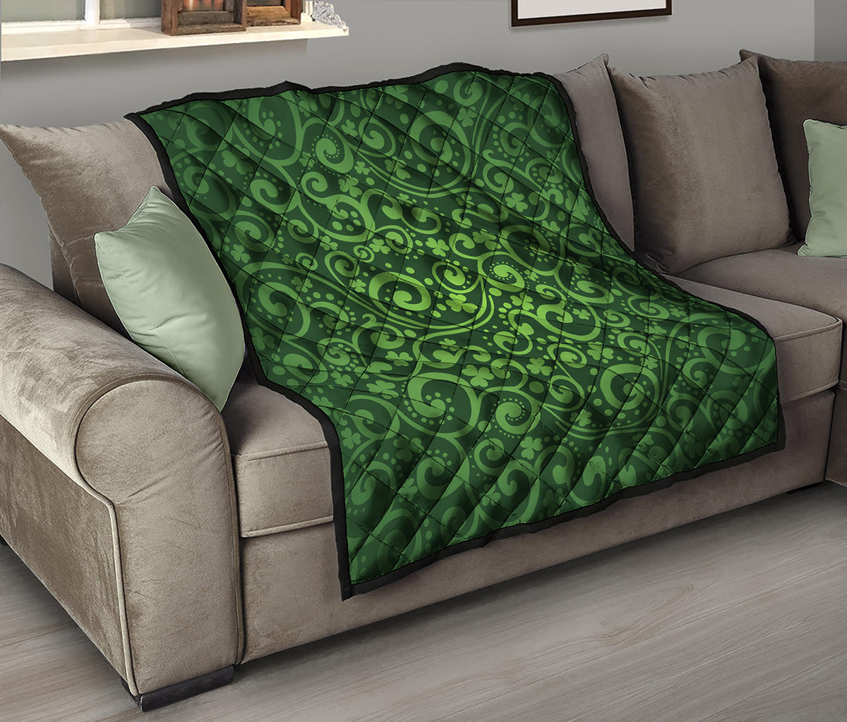 Green Irish Saint Patrick's Day Print Quilt