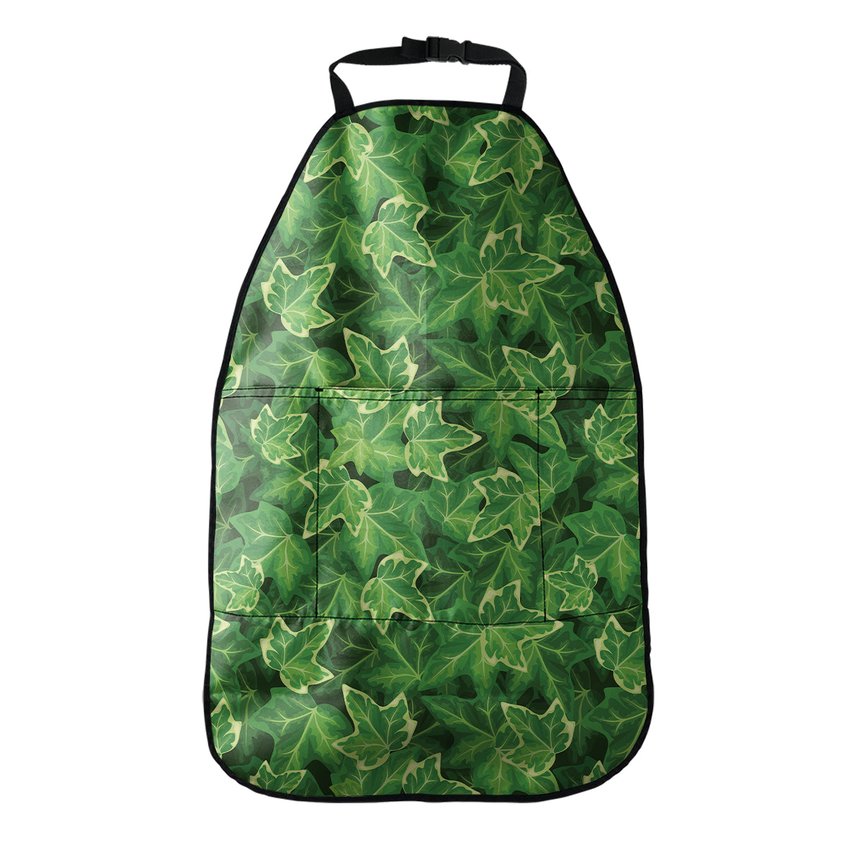Green Ivy Leaf Pattern Print Car Seat Organizers