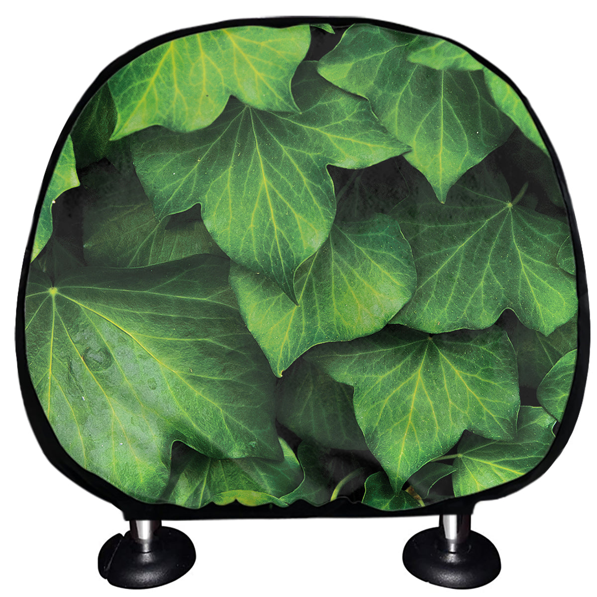 Green Ivy Leaf Print Car Headrest Covers