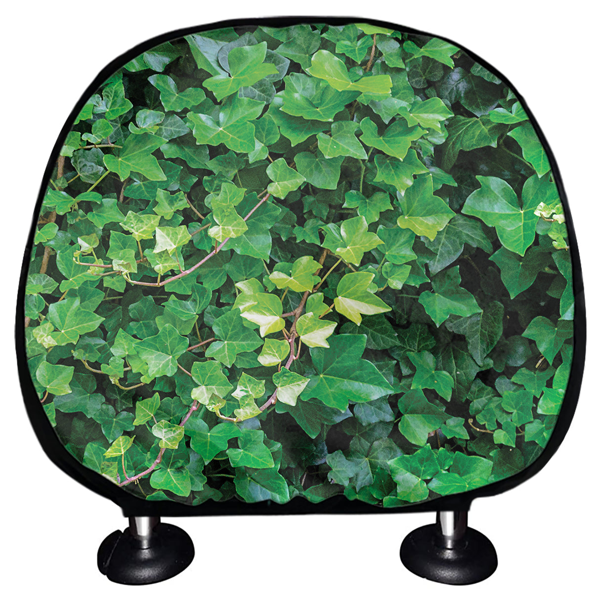 Green Ivy Wall Print Car Headrest Covers