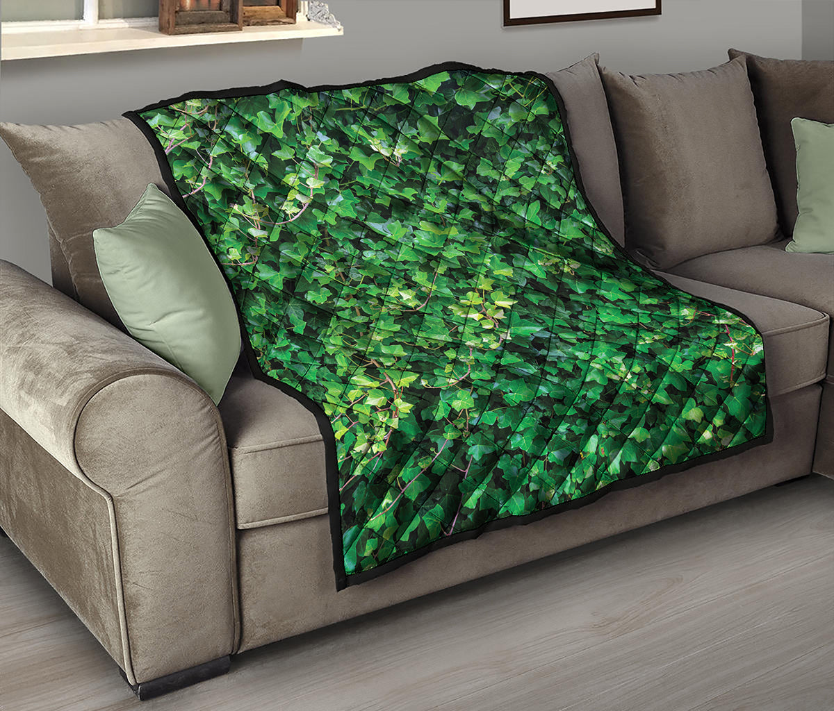 Green Ivy Wall Print Quilt