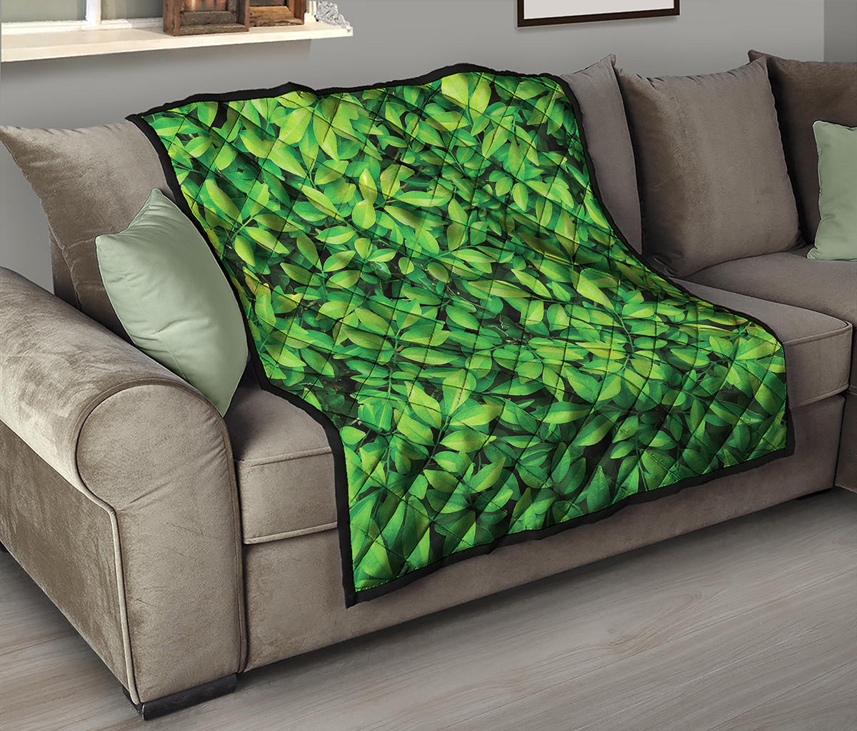 Green Leaf Print Quilt