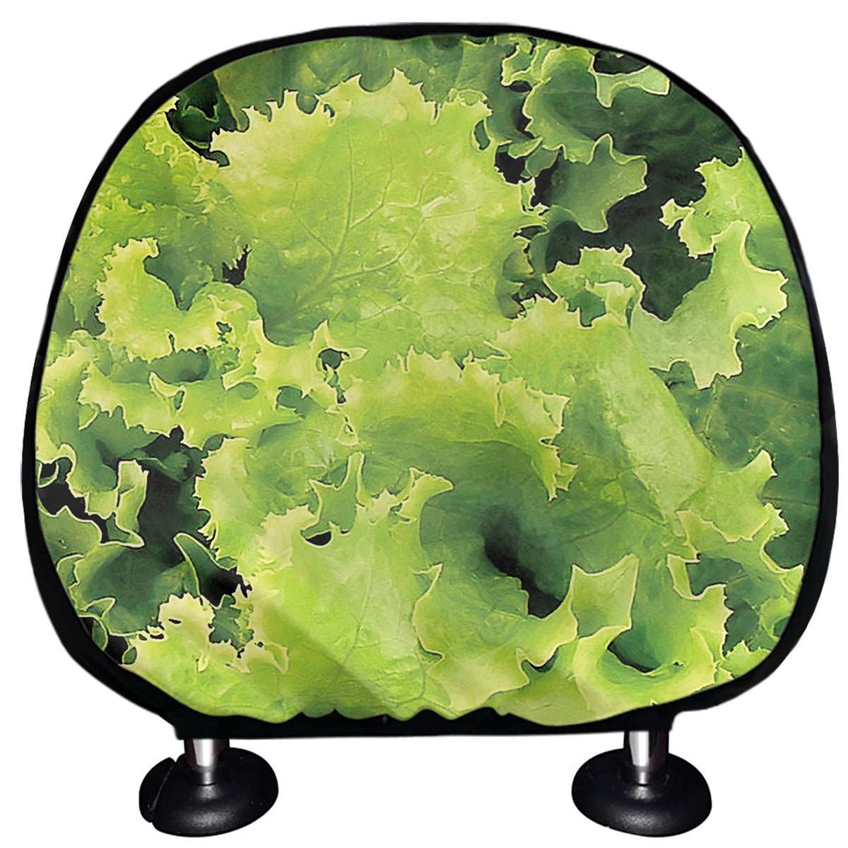 Green Lettuce Salad Print Car Headrest Covers