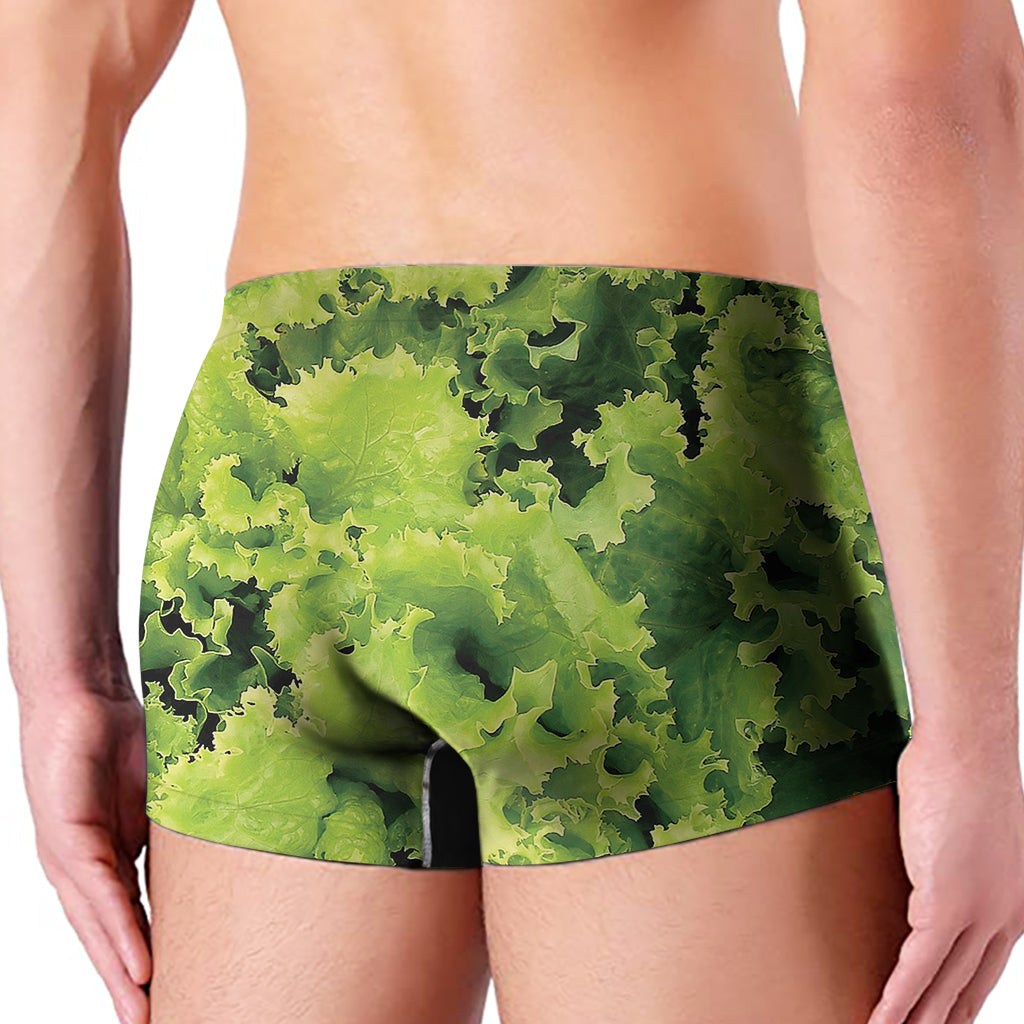 Green Lettuce Salad Print Men's Boxer Briefs