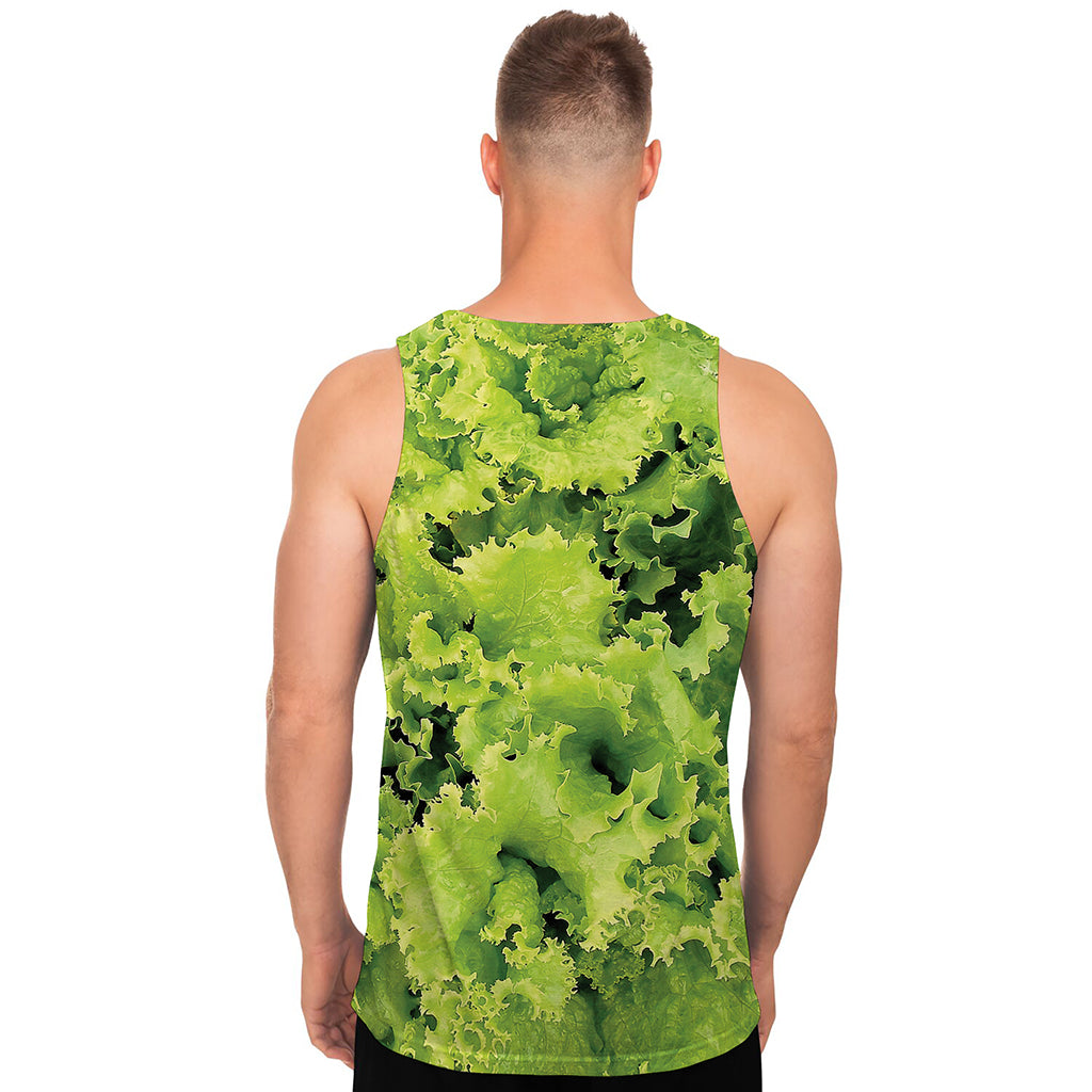 Green Lettuce Salad Print Men's Tank Top