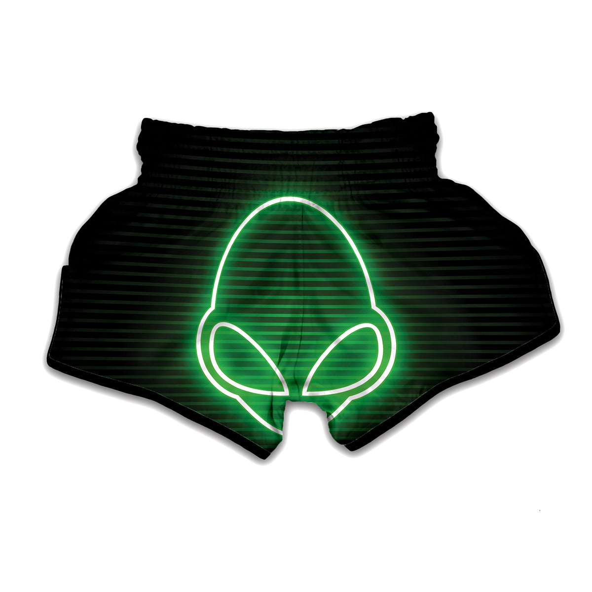 Green Light Alien Print Muay Thai Boxing Shorts