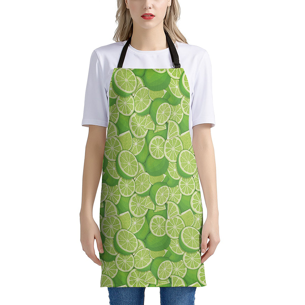 Green Lime Pattern Print Apron