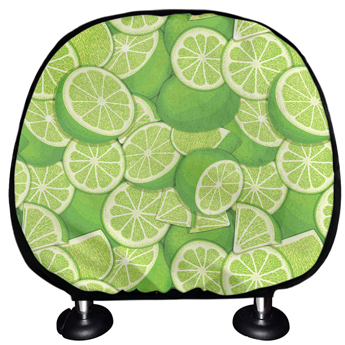 Green Lime Pattern Print Car Headrest Covers
