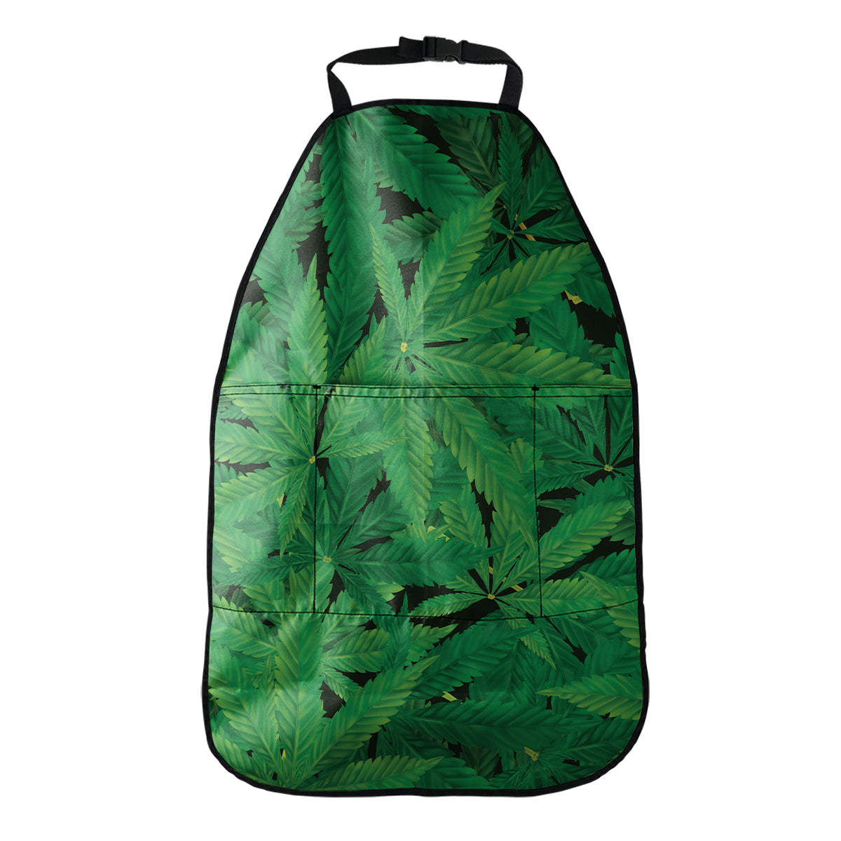 Green Marijuana Leaf Print Car Seat Organizers