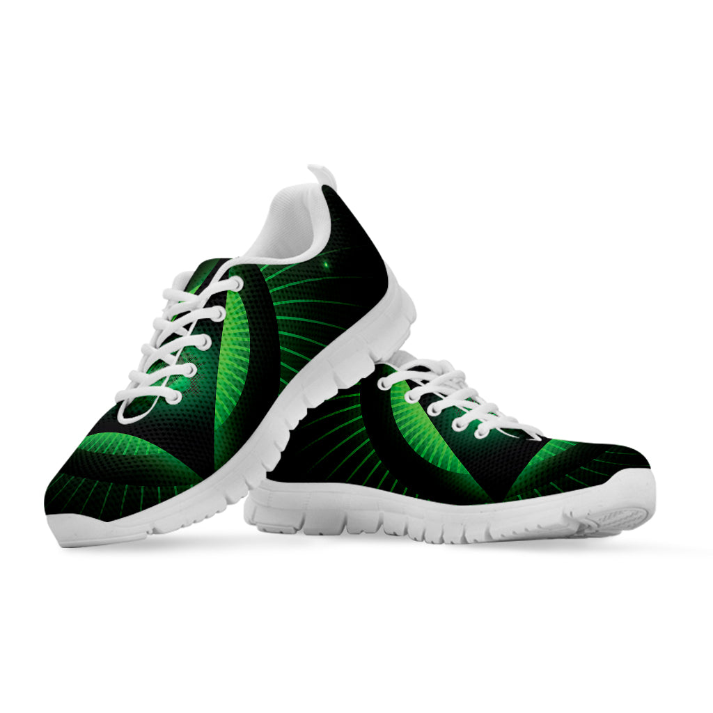 Green Masonic Eye Print White Sneakers