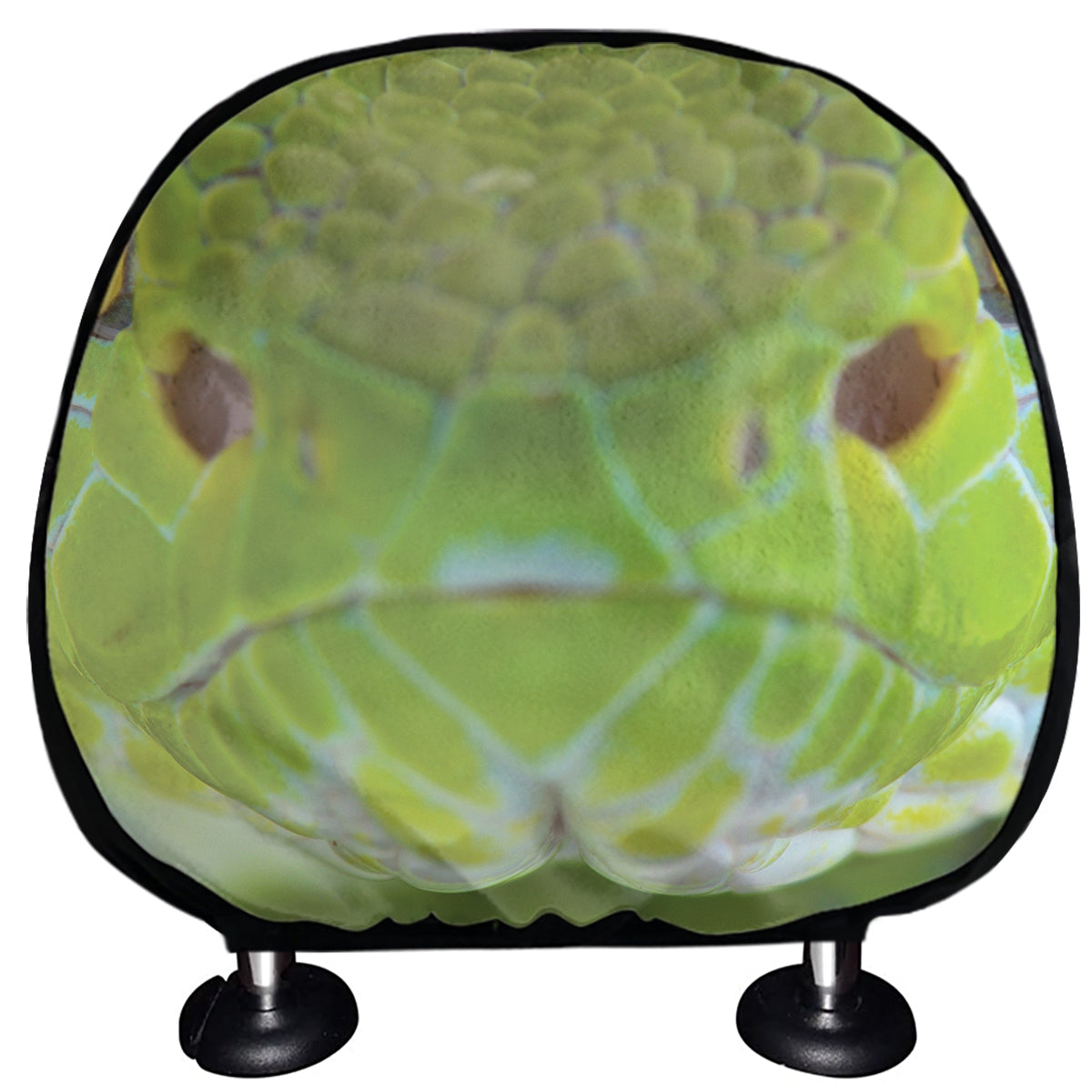 Green Pit Viper Print Car Headrest Covers