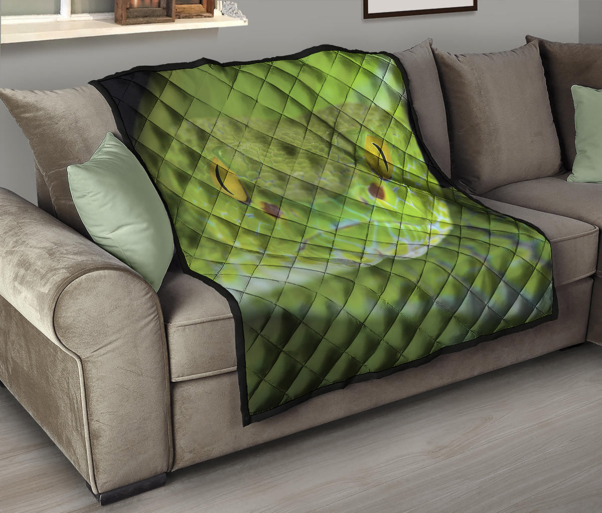 Green Pit Viper Print Quilt