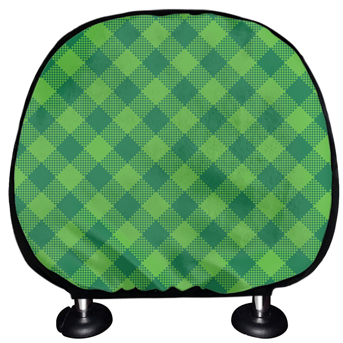 Green Plaid Saint Patrick's Day Print Car Headrest Covers