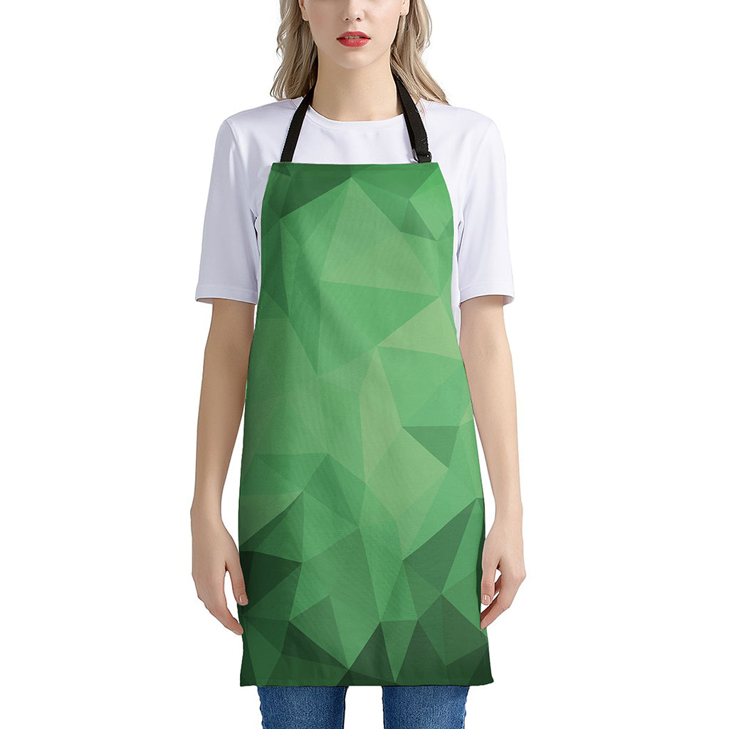 Green Polygonal Geometric Print Apron