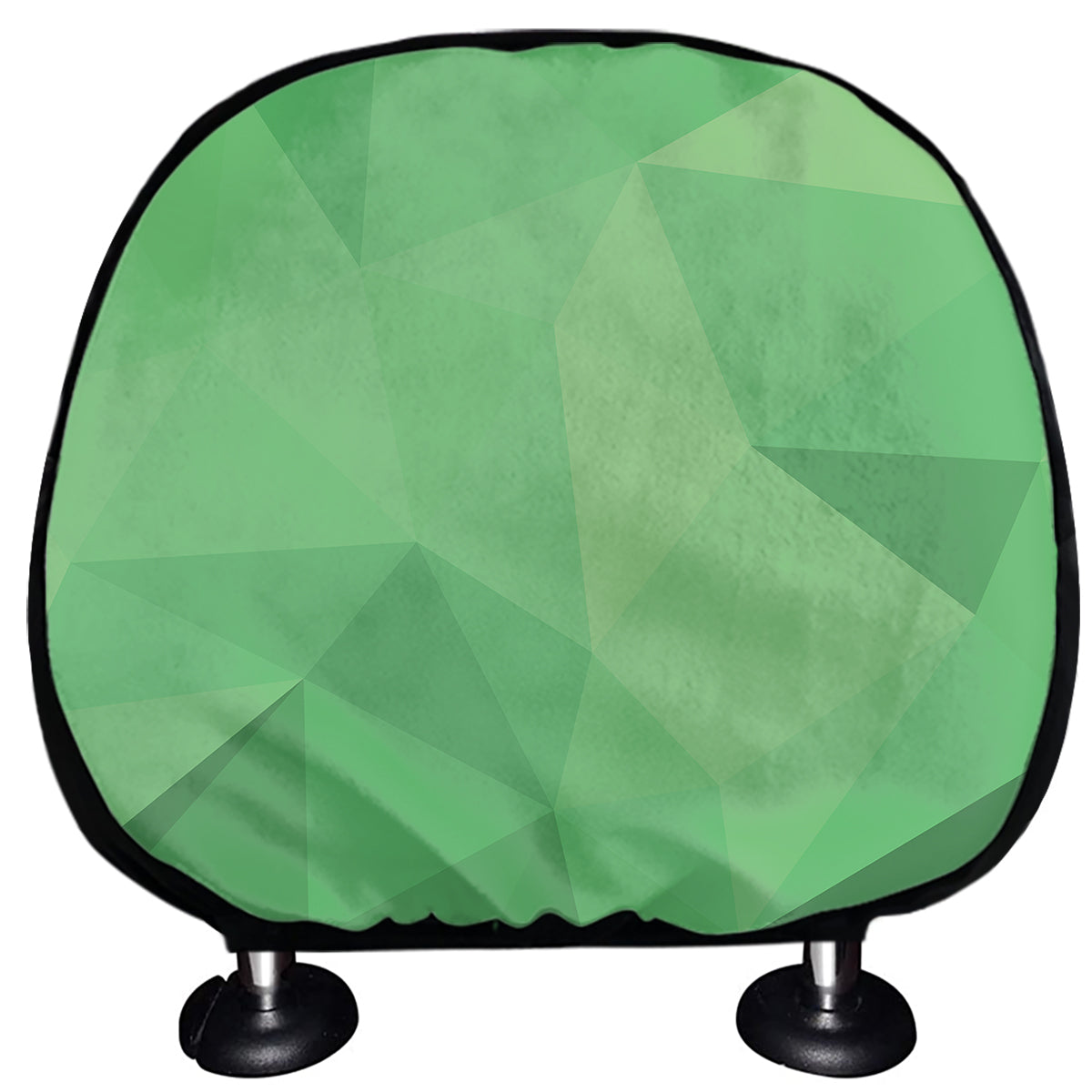 Green Polygonal Geometric Print Car Headrest Covers