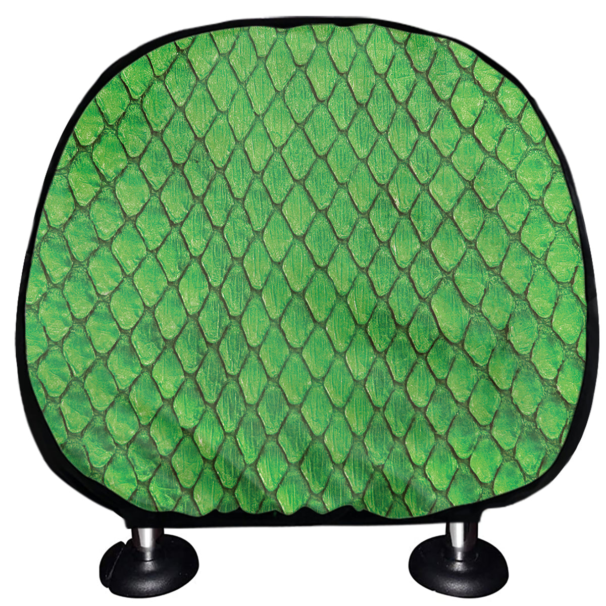 Green Python Snakeskin Print Car Headrest Covers