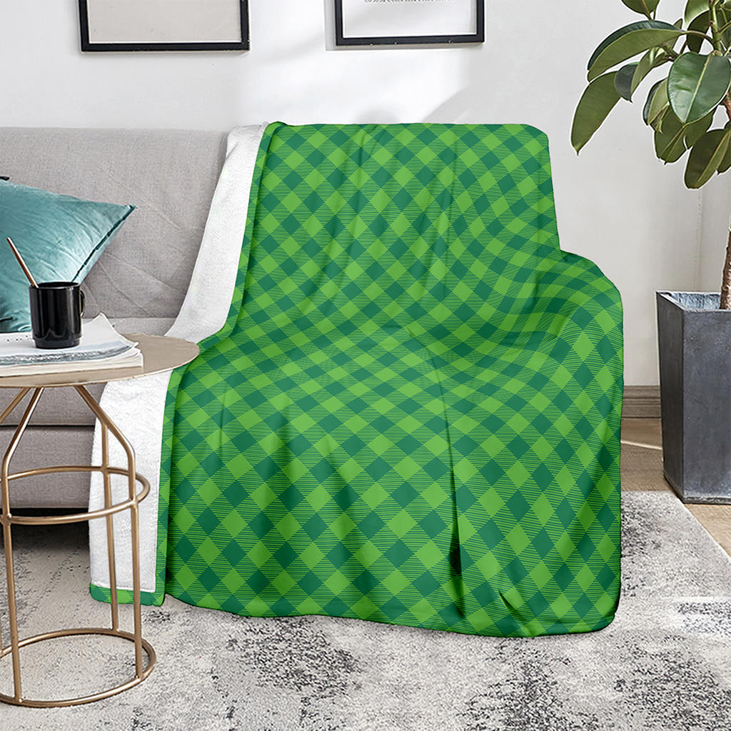 Green St. Patrick's Day Plaid Print Blanket