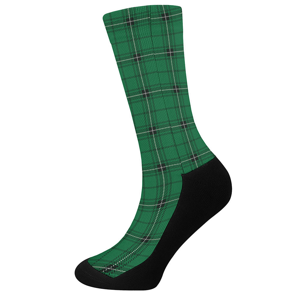 Green Stewart Tartan Print Crew Socks