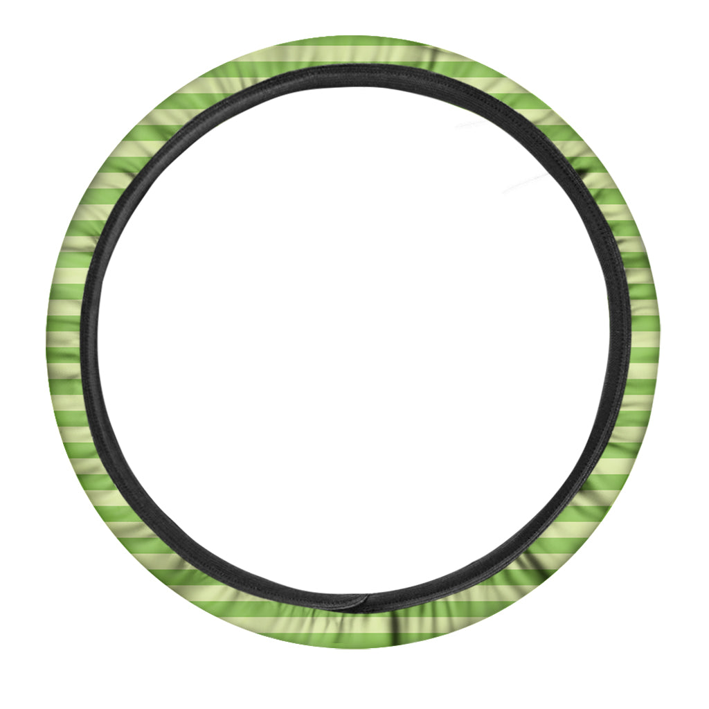 Green Striped Pattern Print Car Steering Wheel Cover