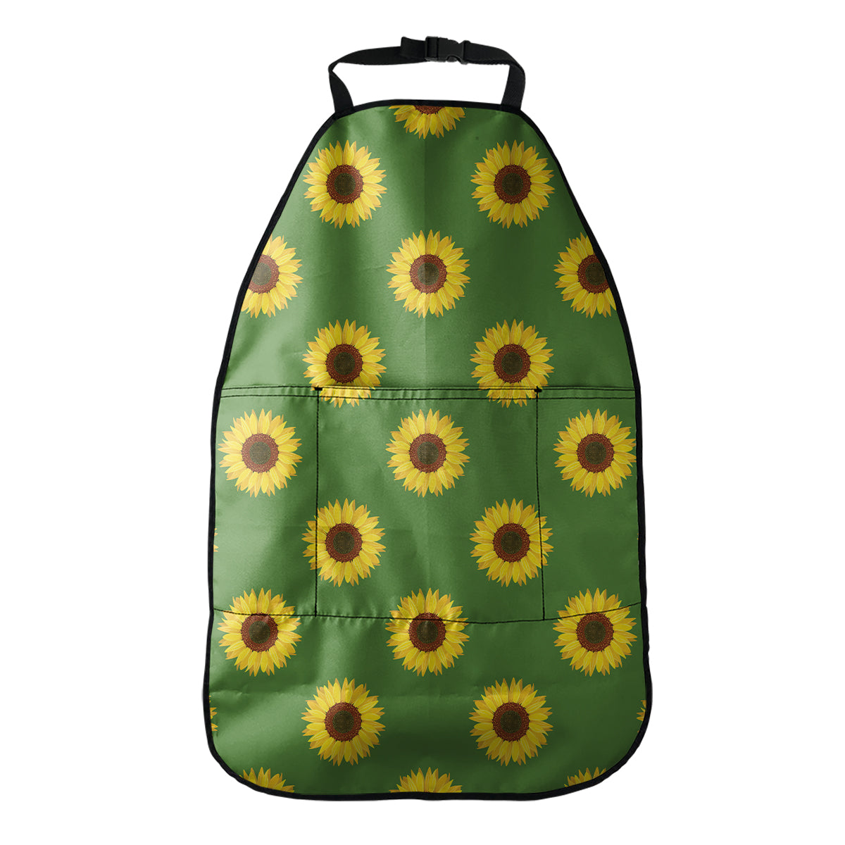 Green Sunflower Pattern Print Car Seat Organizers