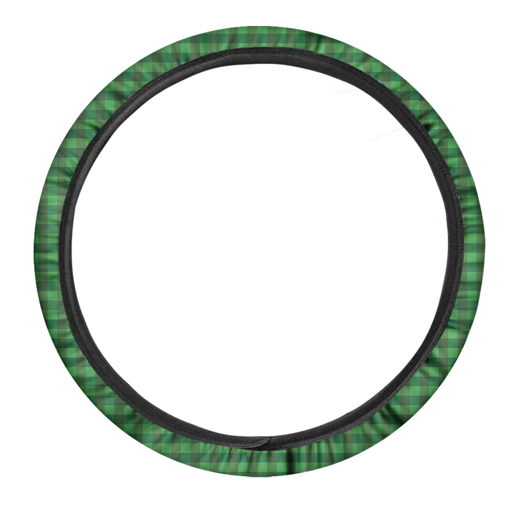 Green Tartan Saint Patrick's Day Print Car Steering Wheel Cover