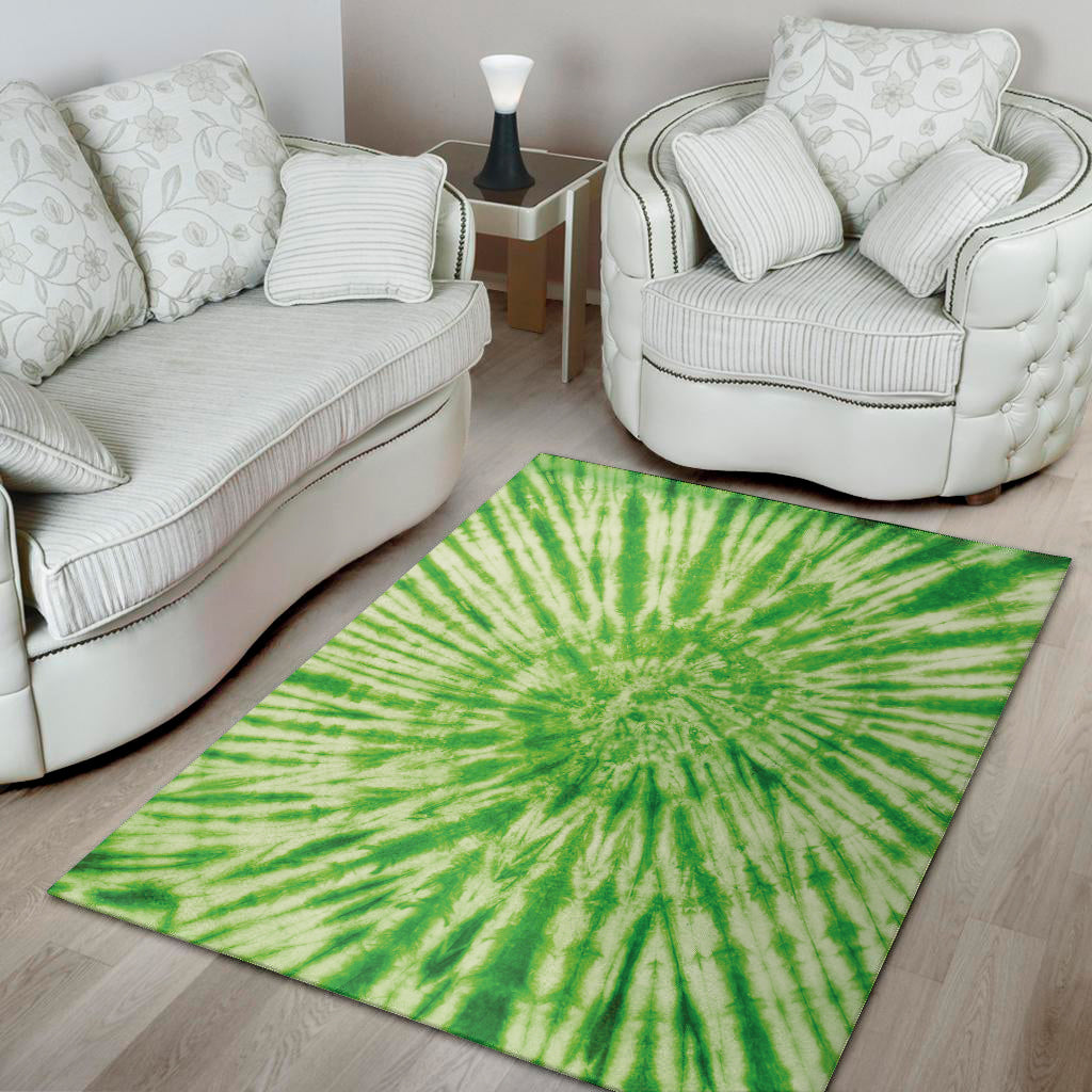 Green Tie Dye Print Area Rug