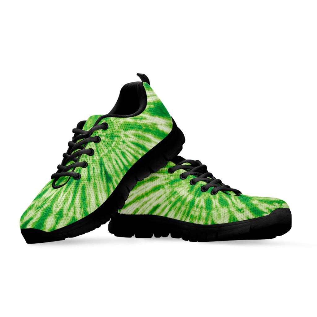 Green Tie Dye Print Black Sneakers