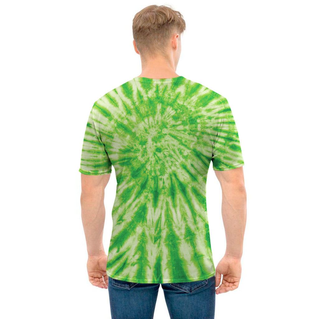 Green Tie Dye Print Men's T-Shirt