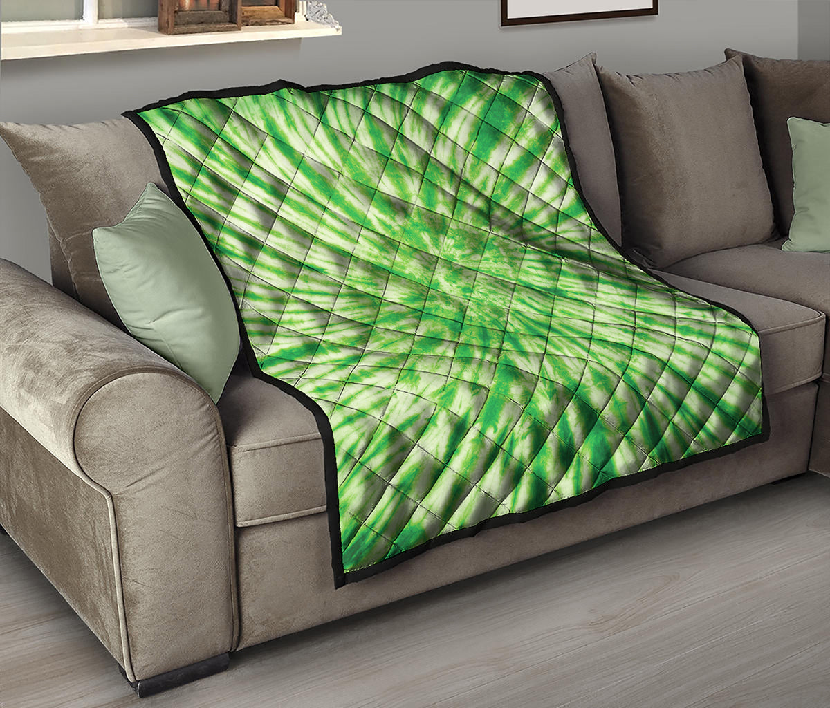Green Tie Dye Print Quilt