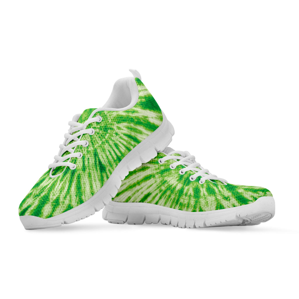 Green Tie Dye Print White Sneakers