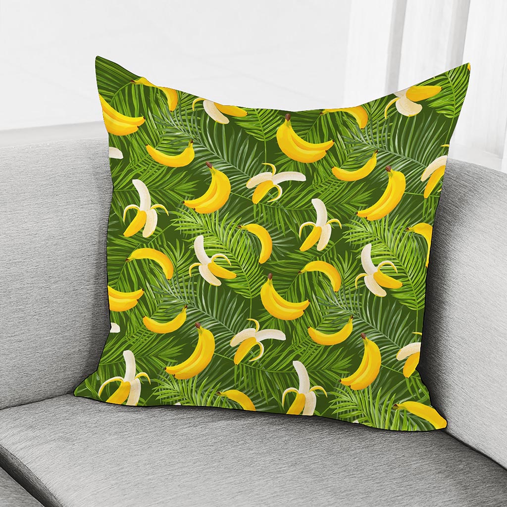 Green Tropical Banana Pattern Print Pillow Cover