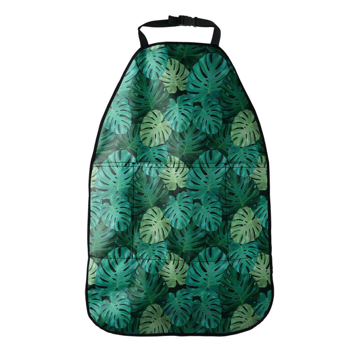 Green Tropical Monstera Pattern Print Car Seat Organizers
