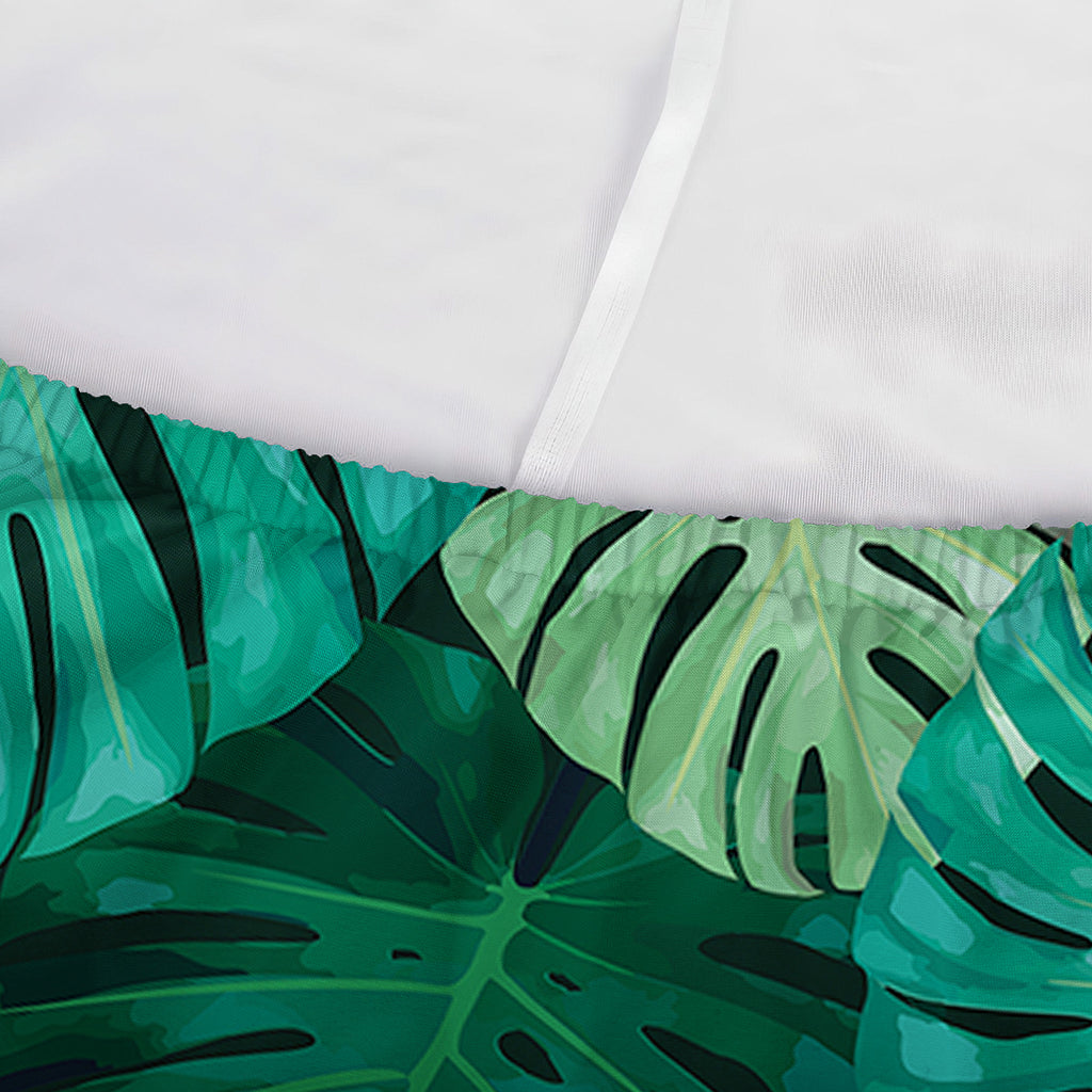 Green Tropical Monstera Pattern Print Sofa Cover