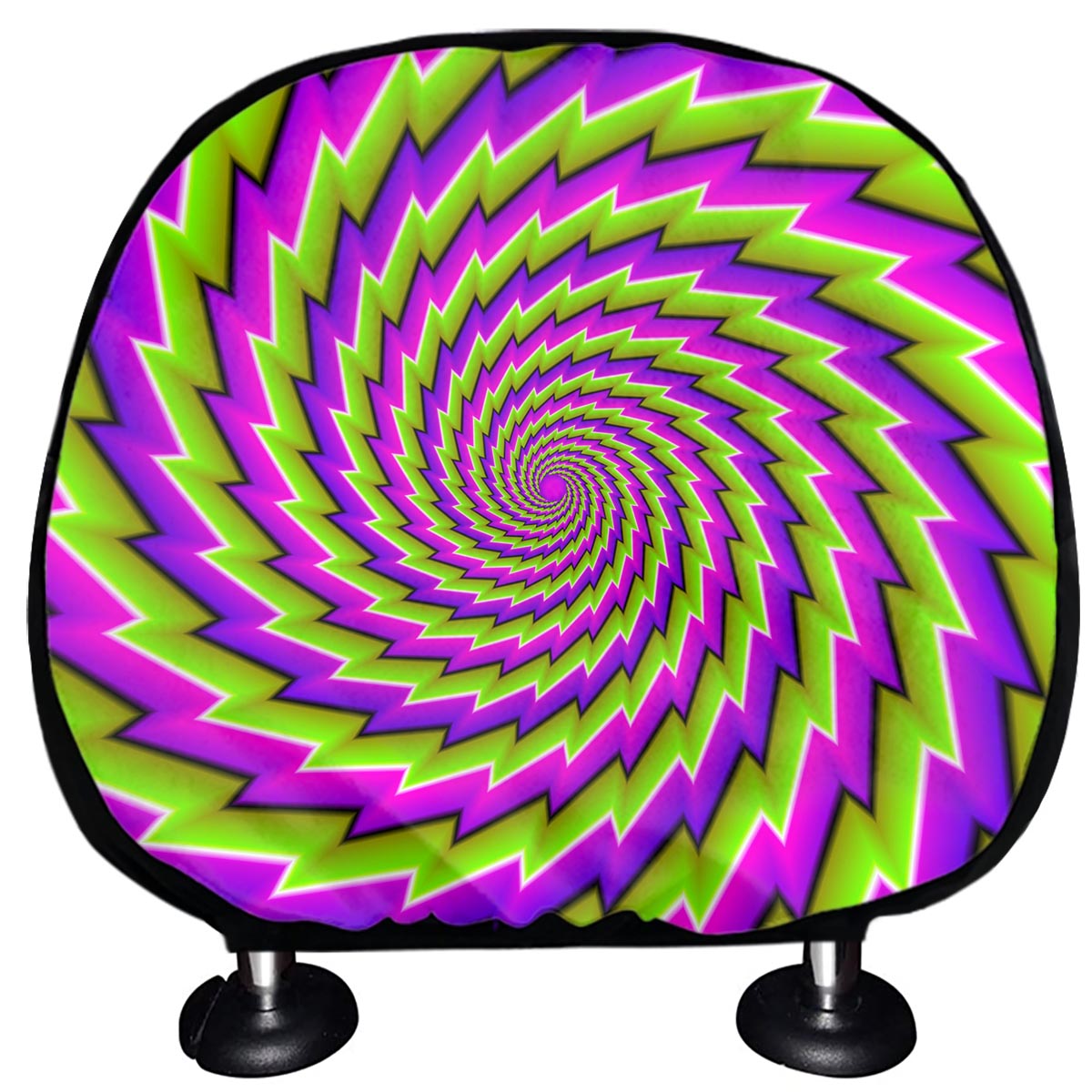 Green Twisted Moving Optical Illusion Car Headrest Covers
